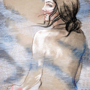 classical-portrait-drawing-blue-sea-woman-nude